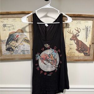 Black Graphic Tank Top